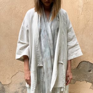 קימונו פשתן בגוון אבן | The Linen Kimono